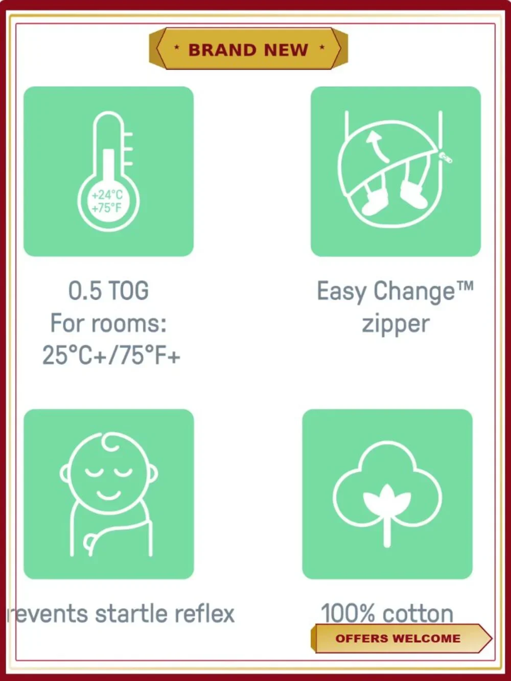 SwaddleMe Easy Change Swaddle 0-3 Months Cotton Baby Sleep Wrap